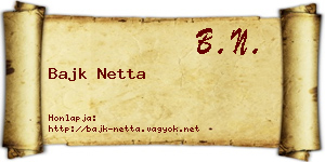 Bajk Netta névjegykártya